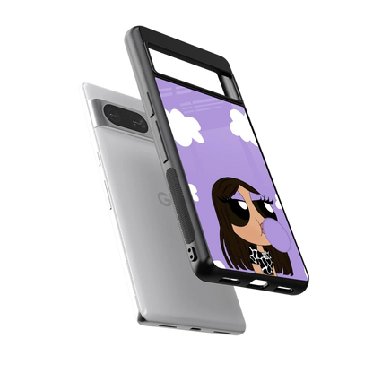 Grape Chic sleek google pixel 8 cover with tempered glass back and TPU edges