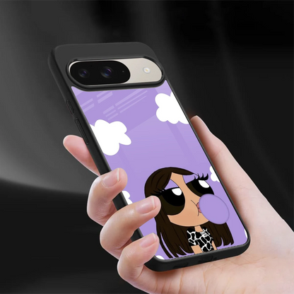 Grape Chic sleek google pixel 9 cover with tempered glass back and TPU edges