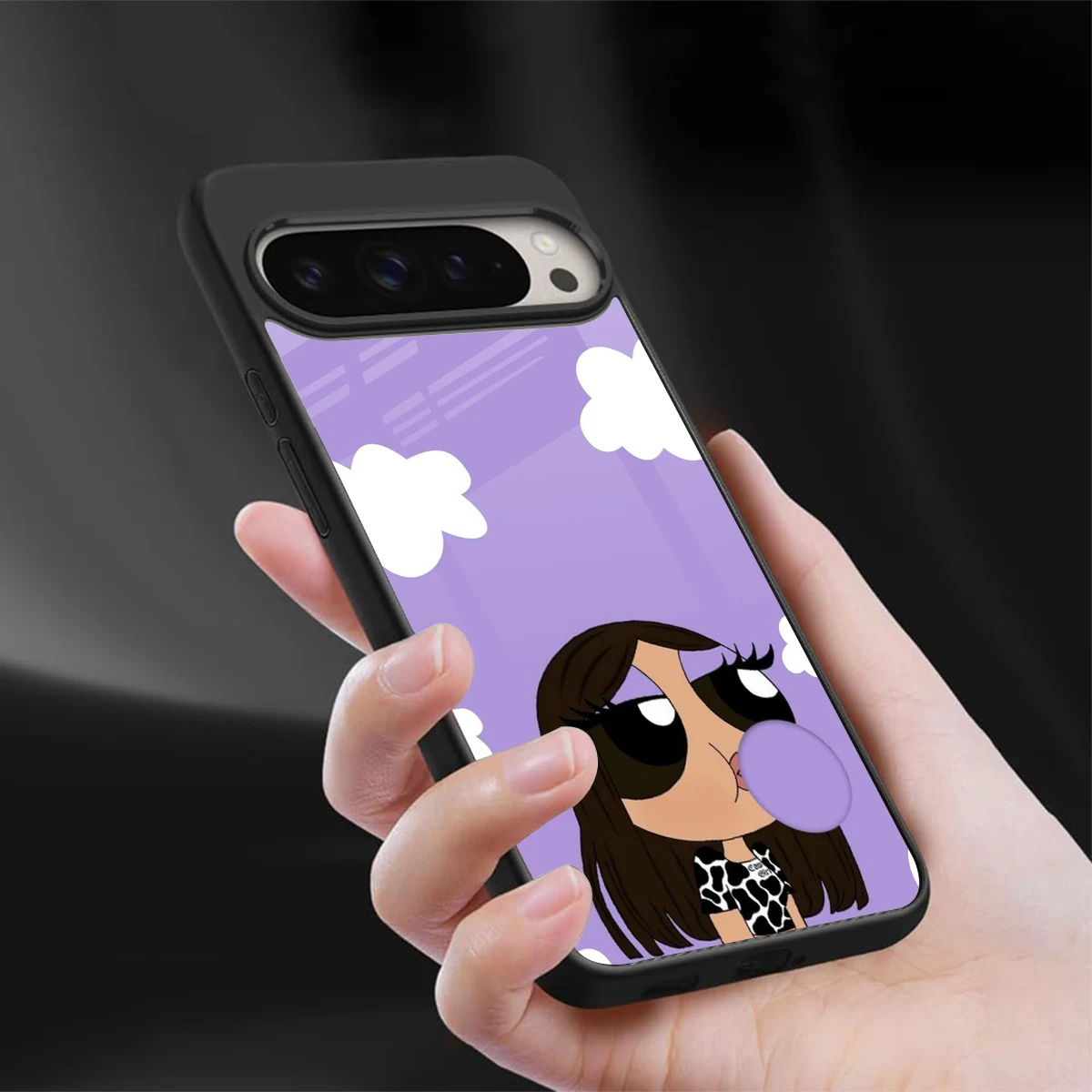 Grape Chic sleek google pixel 9 pro cover with tempered glass back and TPU edges