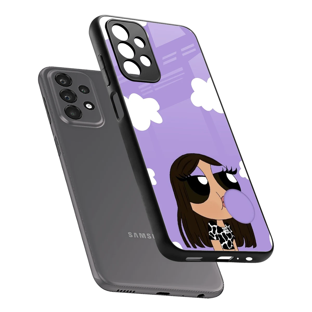 Grape Chic sleek samsung galaxy a23 cover with tempered glass back and TPU edges