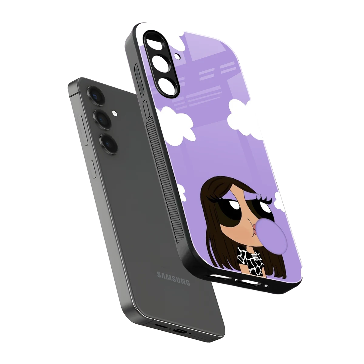 Grape Chic sleek samsung galaxy m35 5g cover with tempered glass back and TPU edges