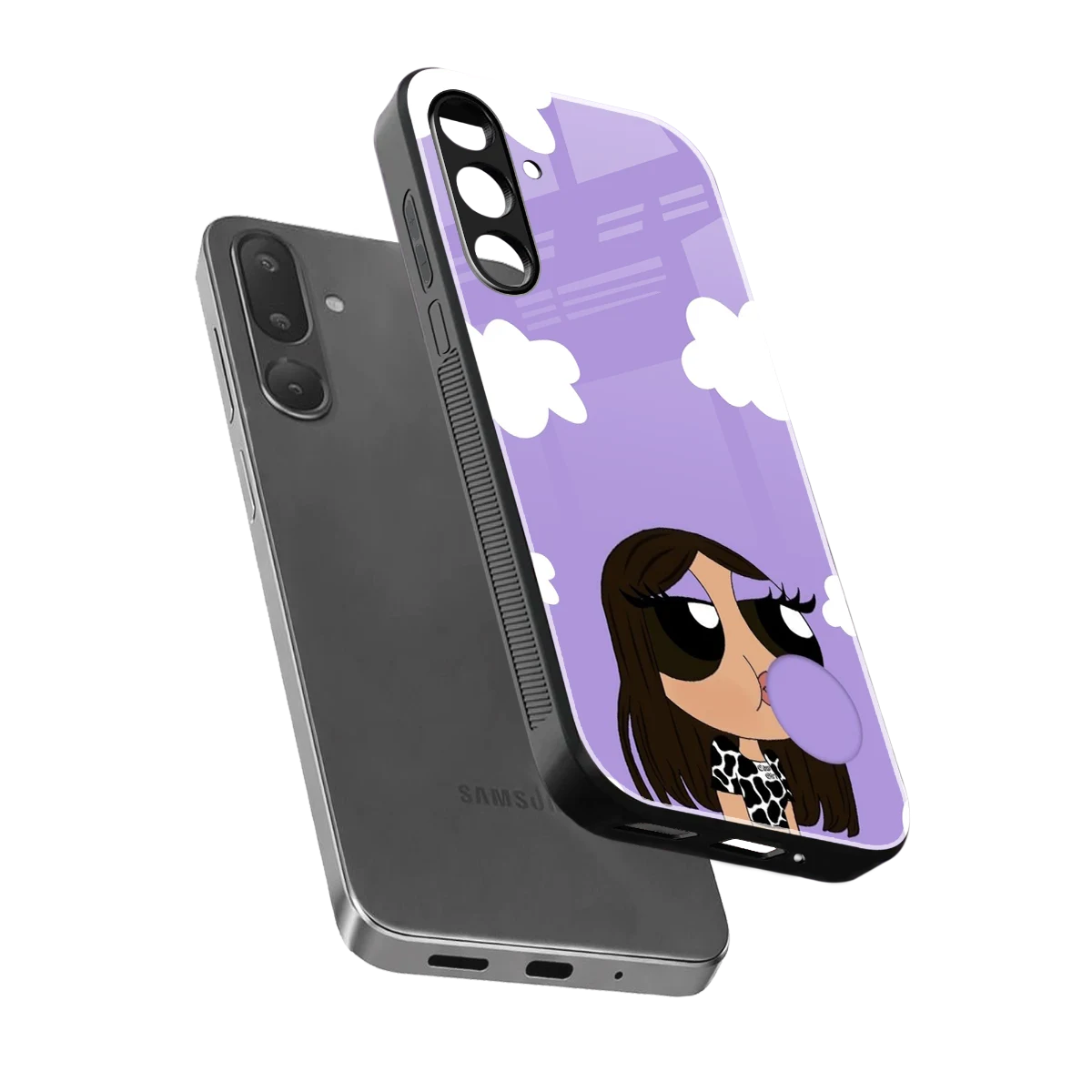 Grape Chic sleek samsung galaxy m36 5g cover with tempered glass back and TPU edges