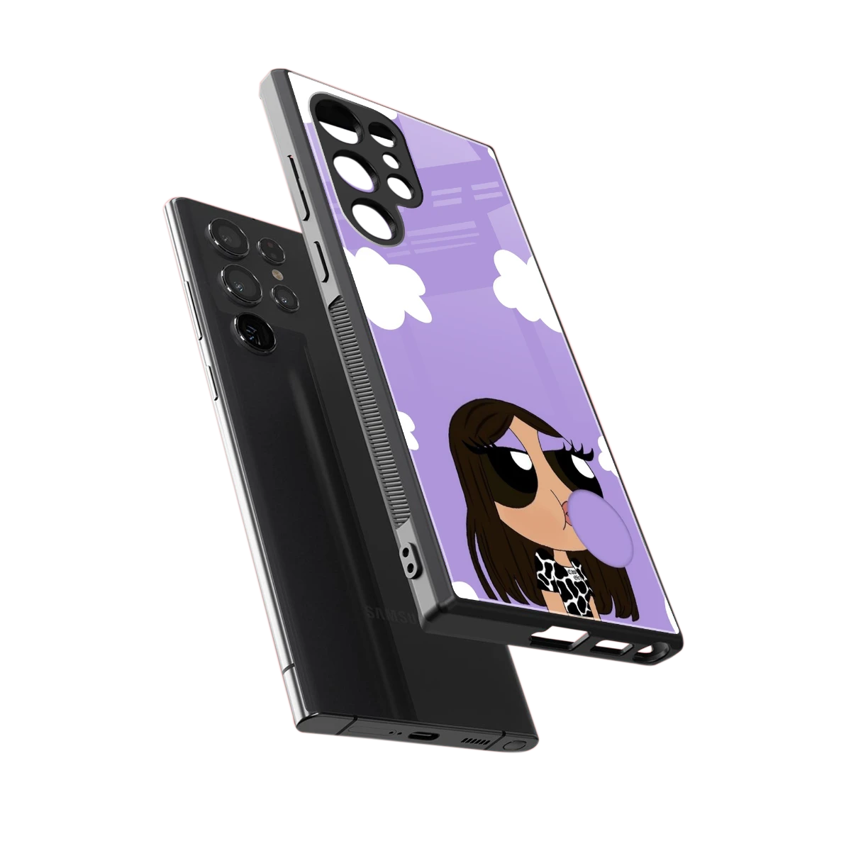 Grape Chic sleek samsung galaxy s24 ultra cover with tempered glass back and TPU edges