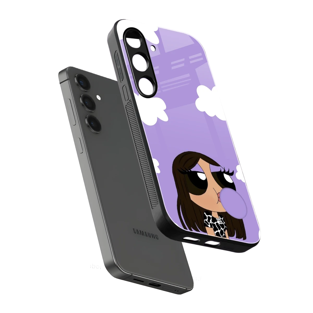 Grape Chic sleek samsung galaxy s24 cover with tempered glass back and TPU edges