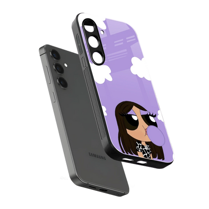Grape Chic sleek samsung galaxy s24 cover with tempered glass back and TPU edges