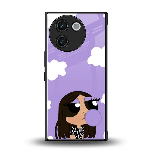 Grape Chic back phone cover | glass case for vivo v30e