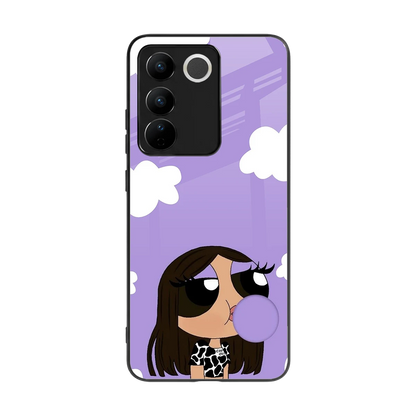 Grape Chic back phone cover | glass case for vivo v27 5g