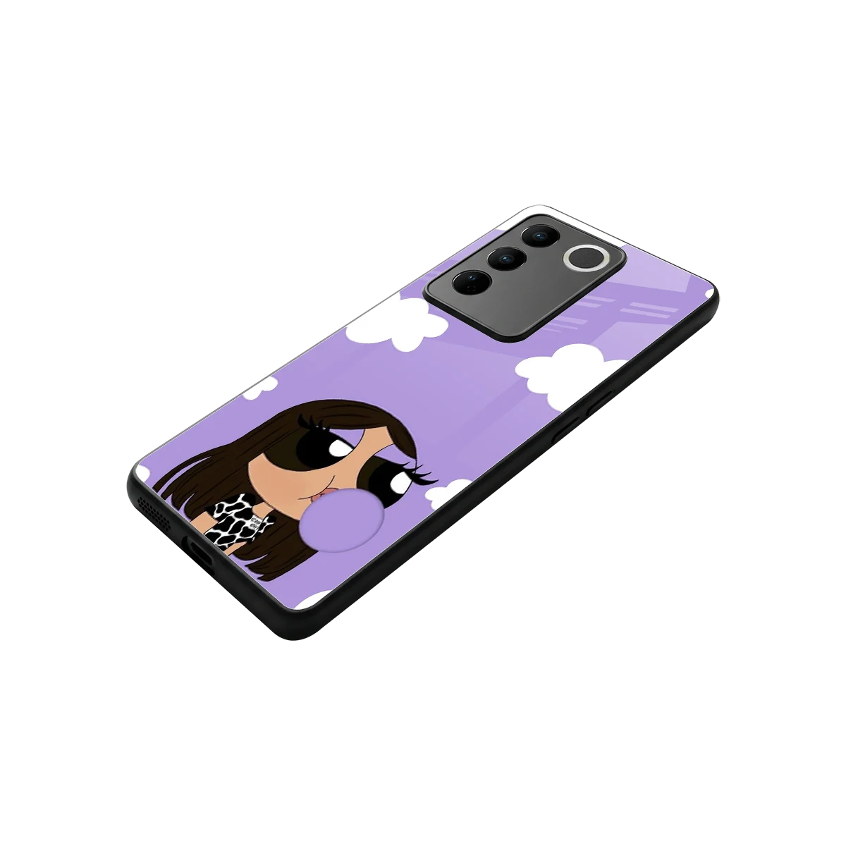 Grape Chic stylish phone case for vivo v27 5g | glossy glass and slim fit
