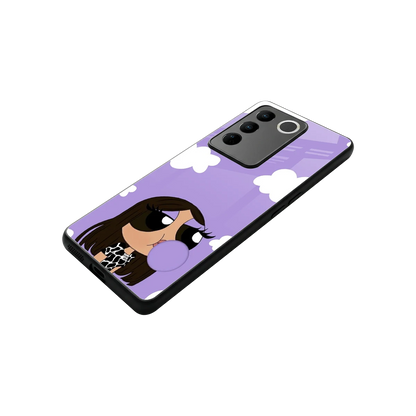Grape Chic stylish phone case for vivo v27 5g | glossy glass and slim fit
