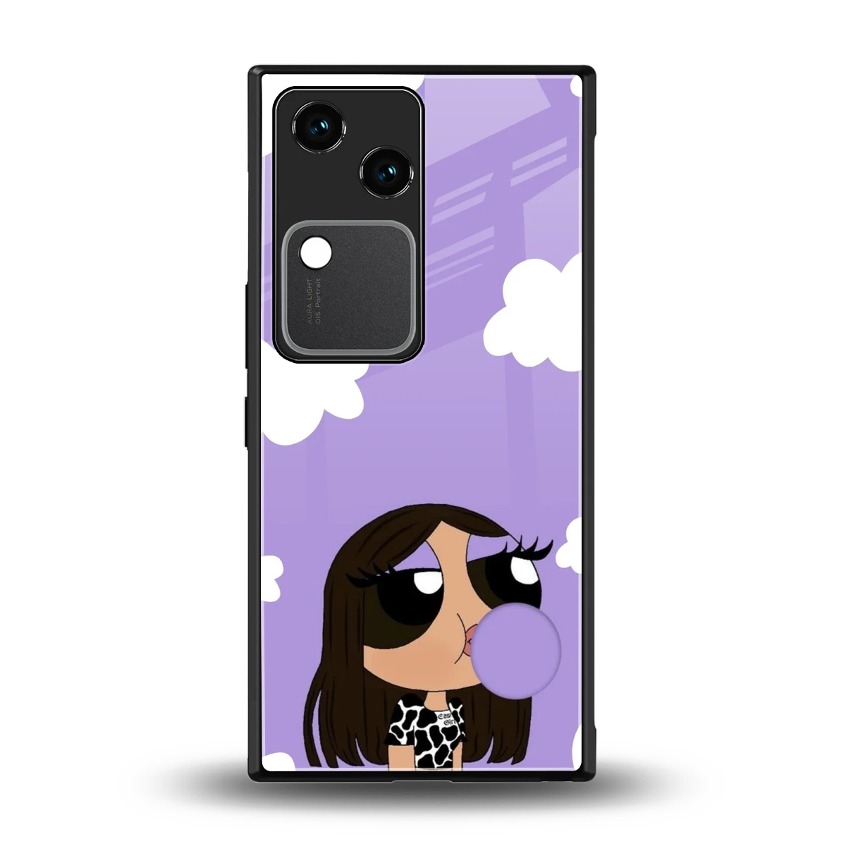 Grape Chic back phone cover | glass case for vivo v30