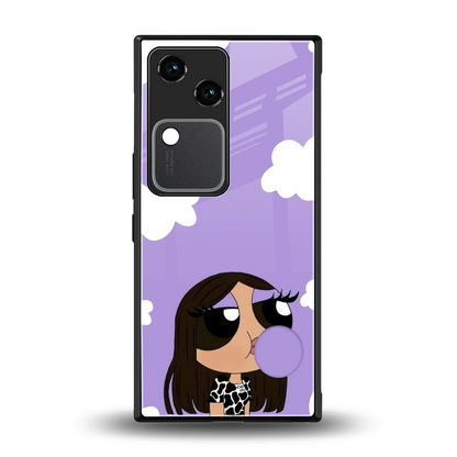 Grape Chic back phone cover | glass case for vivo v30