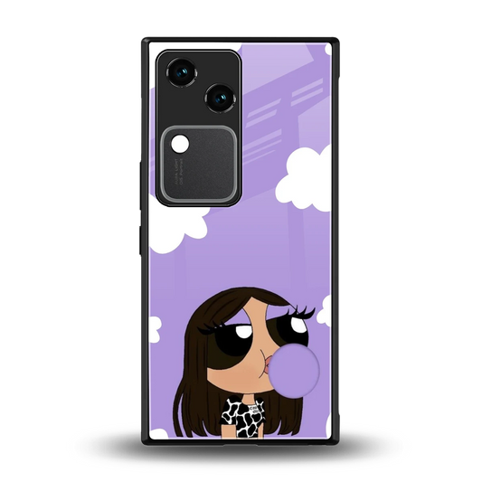 Grape Chic back phone cover | glass case for vivo v30