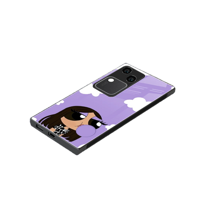 Grape Chic stylish phone case for vivo v30 | glossy glass and slim fit