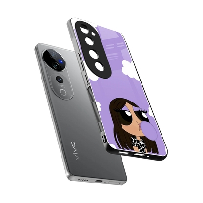 Grape Chic sleek vivo v40 pro cover with tempered glass back and TPU edges