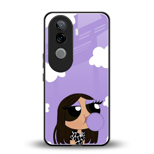 Grape Chic back phone cover | glass case for vivo v40e