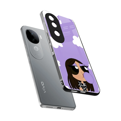 Grape Chic sleek vivo v40e cover with tempered glass back and TPU edges