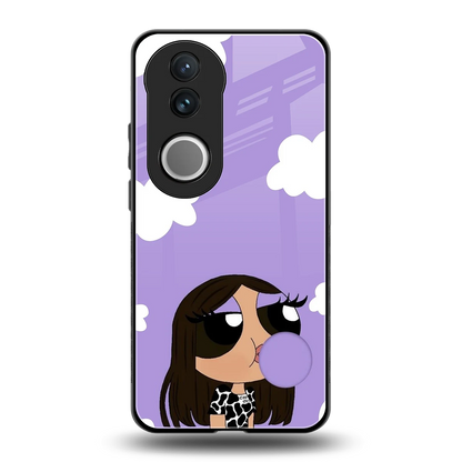 Grape Chic back phone cover | glass case for vivo v50