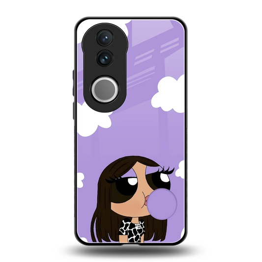 Grape Chic back phone cover | glass case for vivo v50