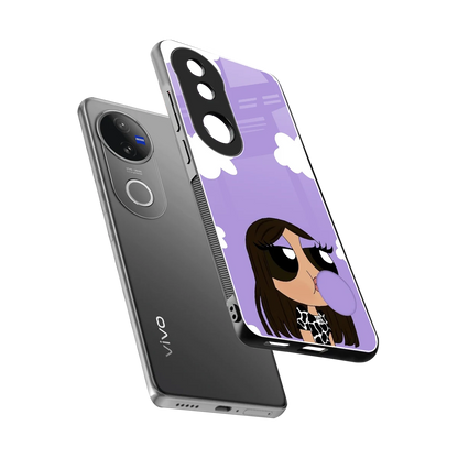 Grape Chic sleek vivo v50 cover with tempered glass back and TPU edges