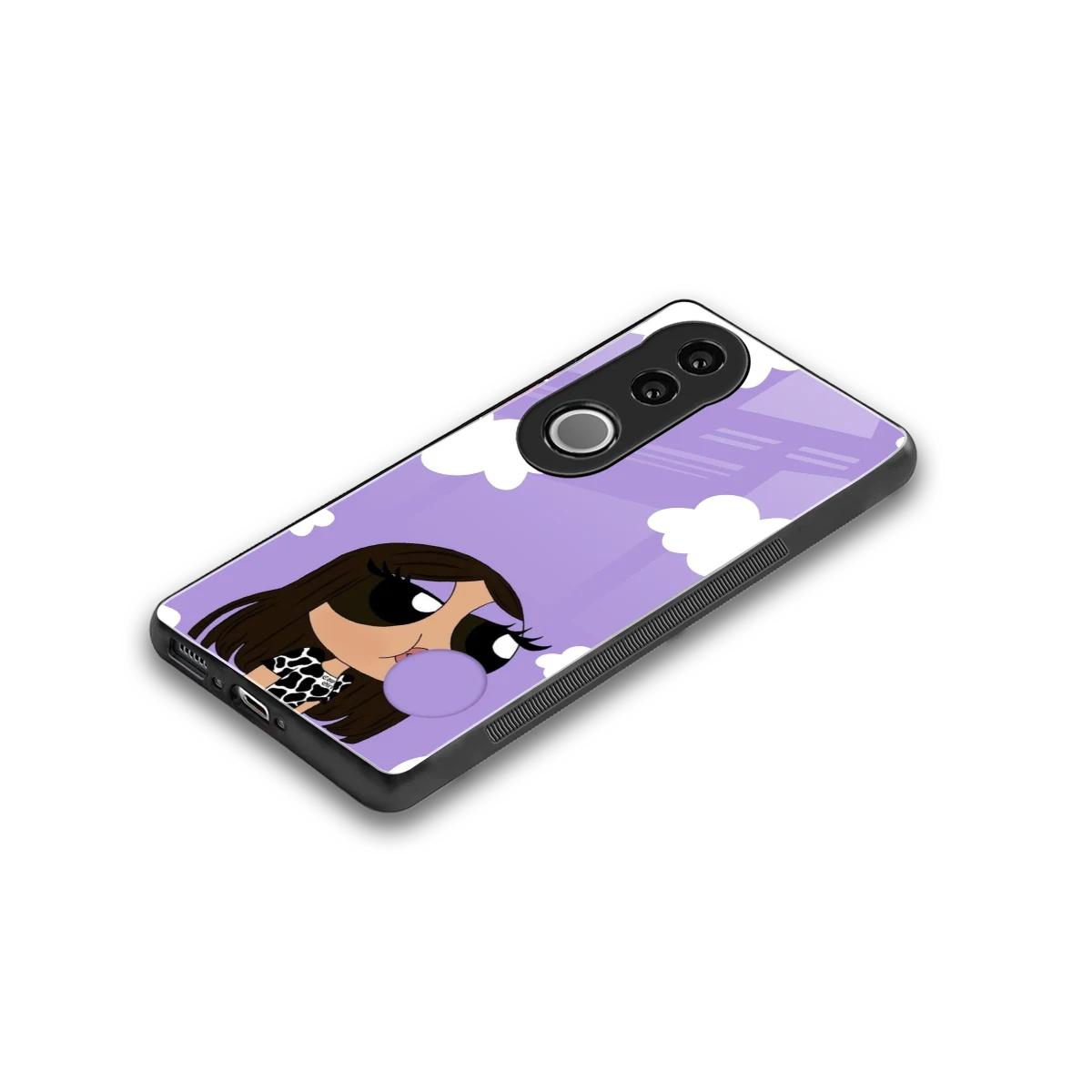 Grape Chic stylish phone case for vivo v50 | glossy glass and slim fit