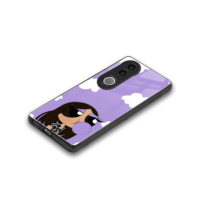 Grape Chic stylish phone case for vivo v50 | glossy glass and slim fit