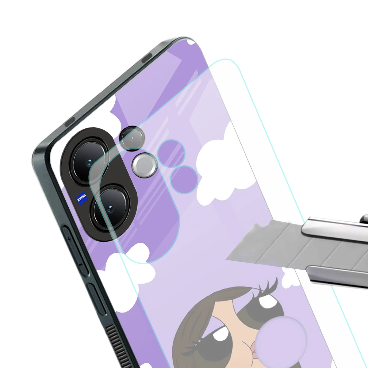 Grape Chic stylish phone case for vivo v60 | glossy glass and slim fit