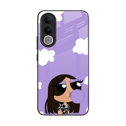 Grape Chic back phone cover | glass case for vivo v70 fe