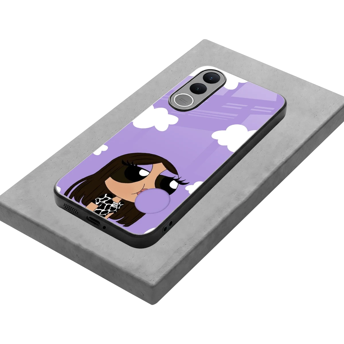 Grape Chic stylish phone case for vivo v70 fe | glossy glass and slim fit