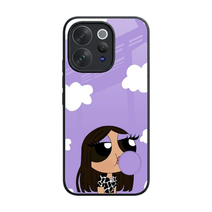 Grape Chic back phone cover | glass case for vivo v70 elite
