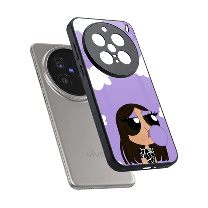 Grape Chic sleek vivo x200 pro cover with tempered glass back and TPU edges