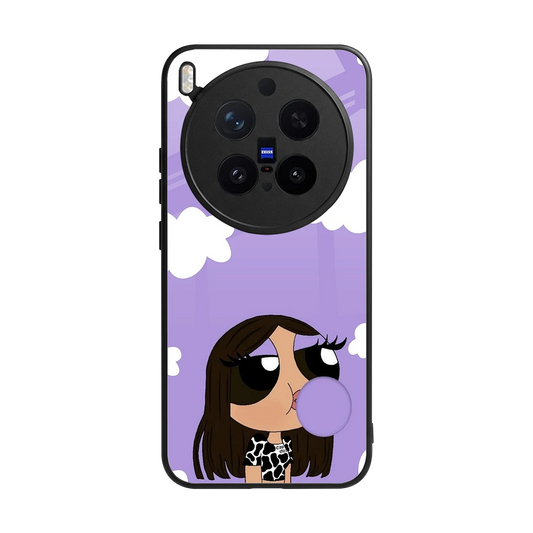 Grape Chic back phone cover | glass case for vivo x300 pro