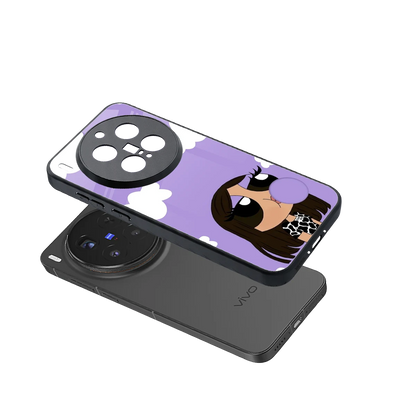 Grape Chic sleek vivo x300 pro cover with tempered glass back and TPU edges
