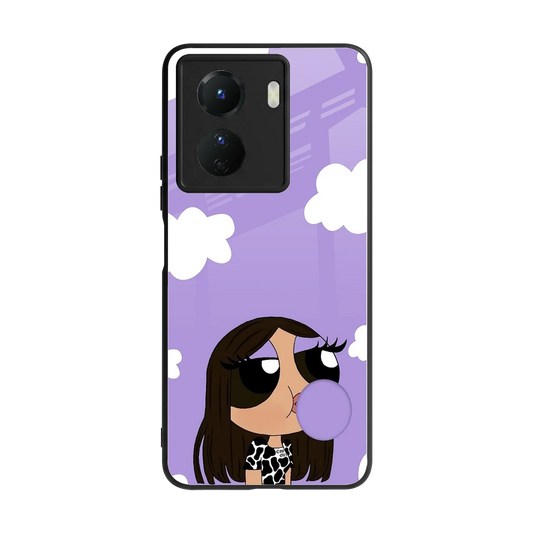 Grape Chic back phone cover | glass case for vivo y16