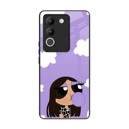 Grape Chic back phone cover | glass case for vivo y200 5g