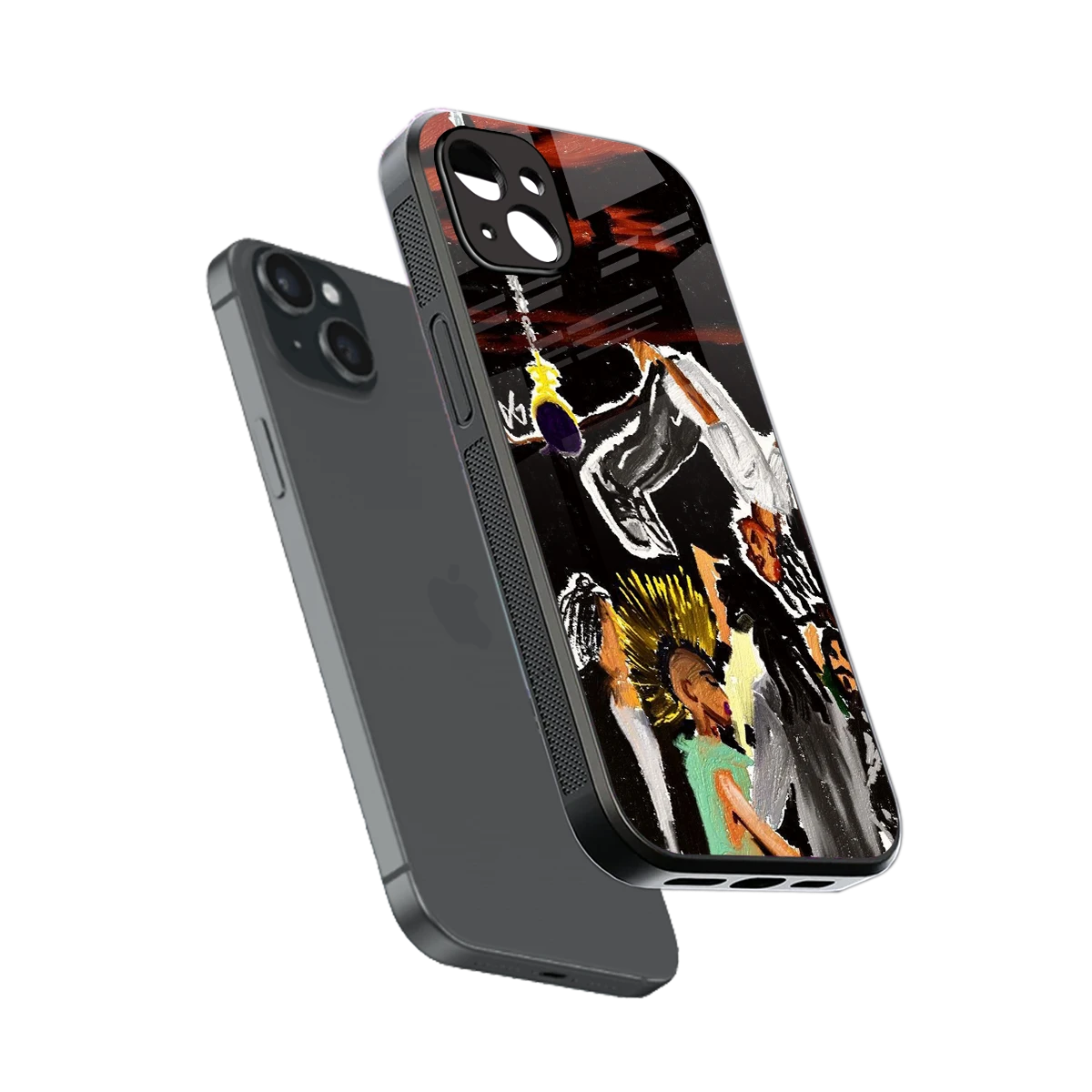 Gravity Break sleek iphone 14 plus cover with tempered glass back and TPU edges