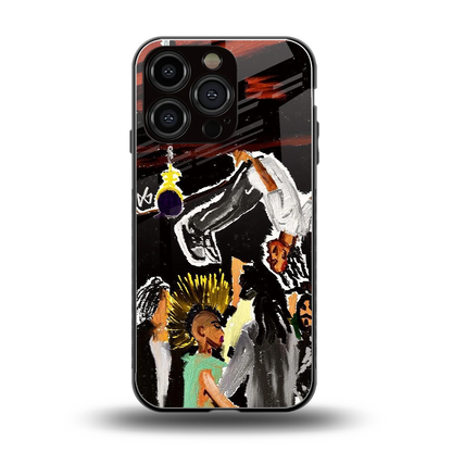 Gravity Break back phone cover | glass case for iphone 16 pro