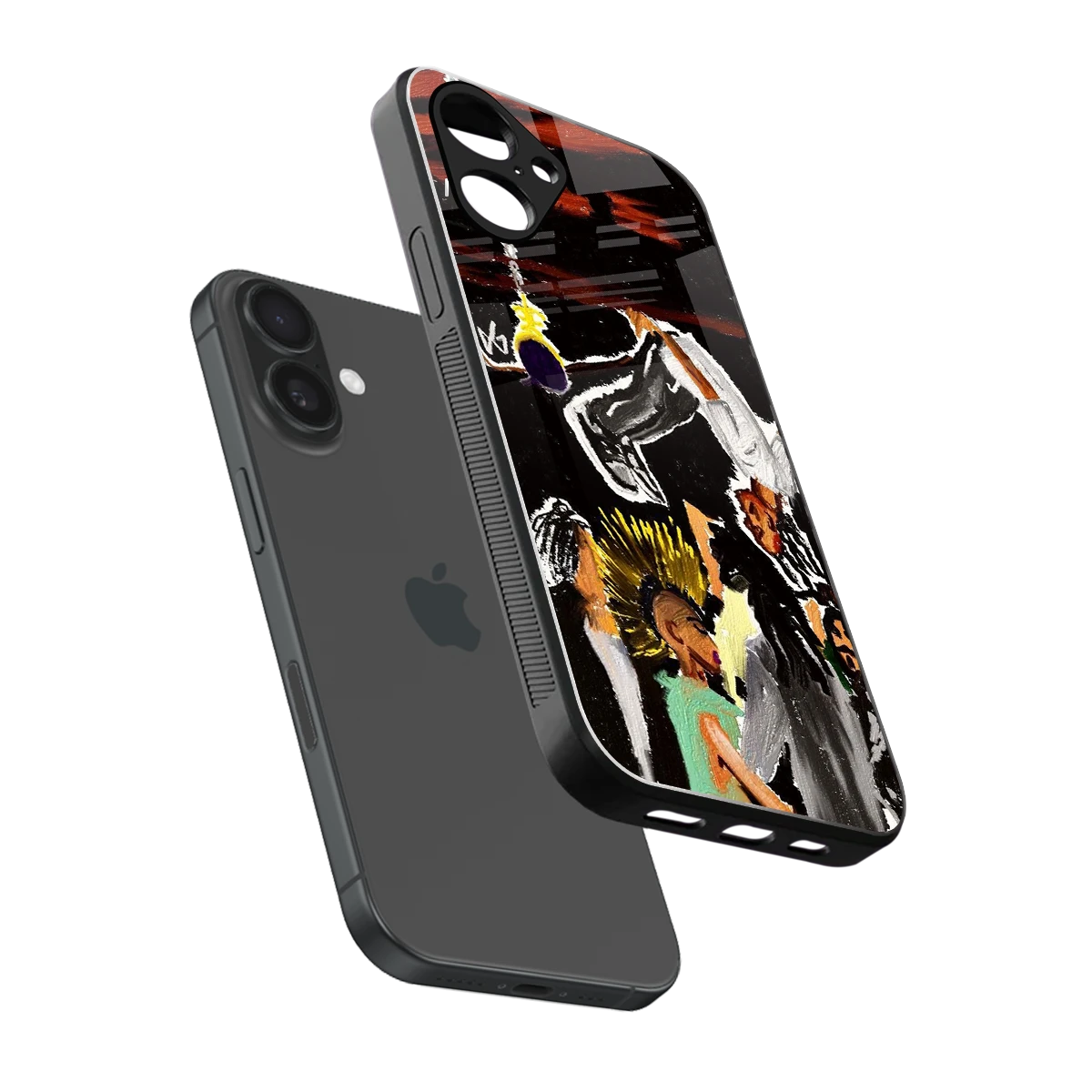 Gravity Break sleek iPhone 16 cover with tempered glass back and TPU edges