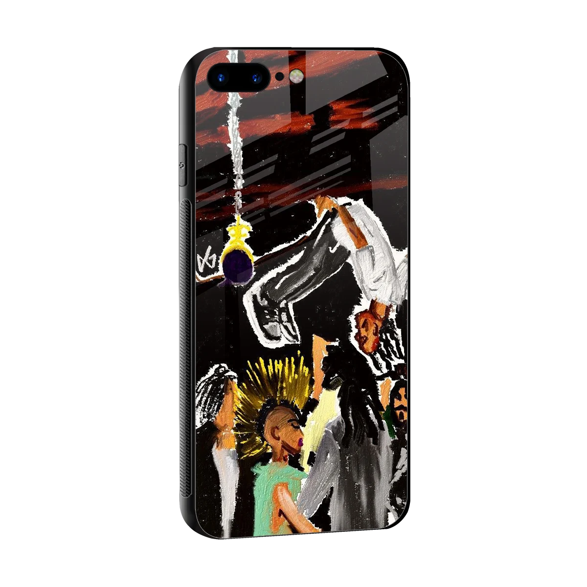 Gravity Break sleek iphone 8 plus cover with tempered glass back and TPU edges