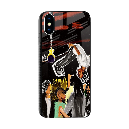 Gravity Break sleek iphone x cover with tempered glass back and TPU edges