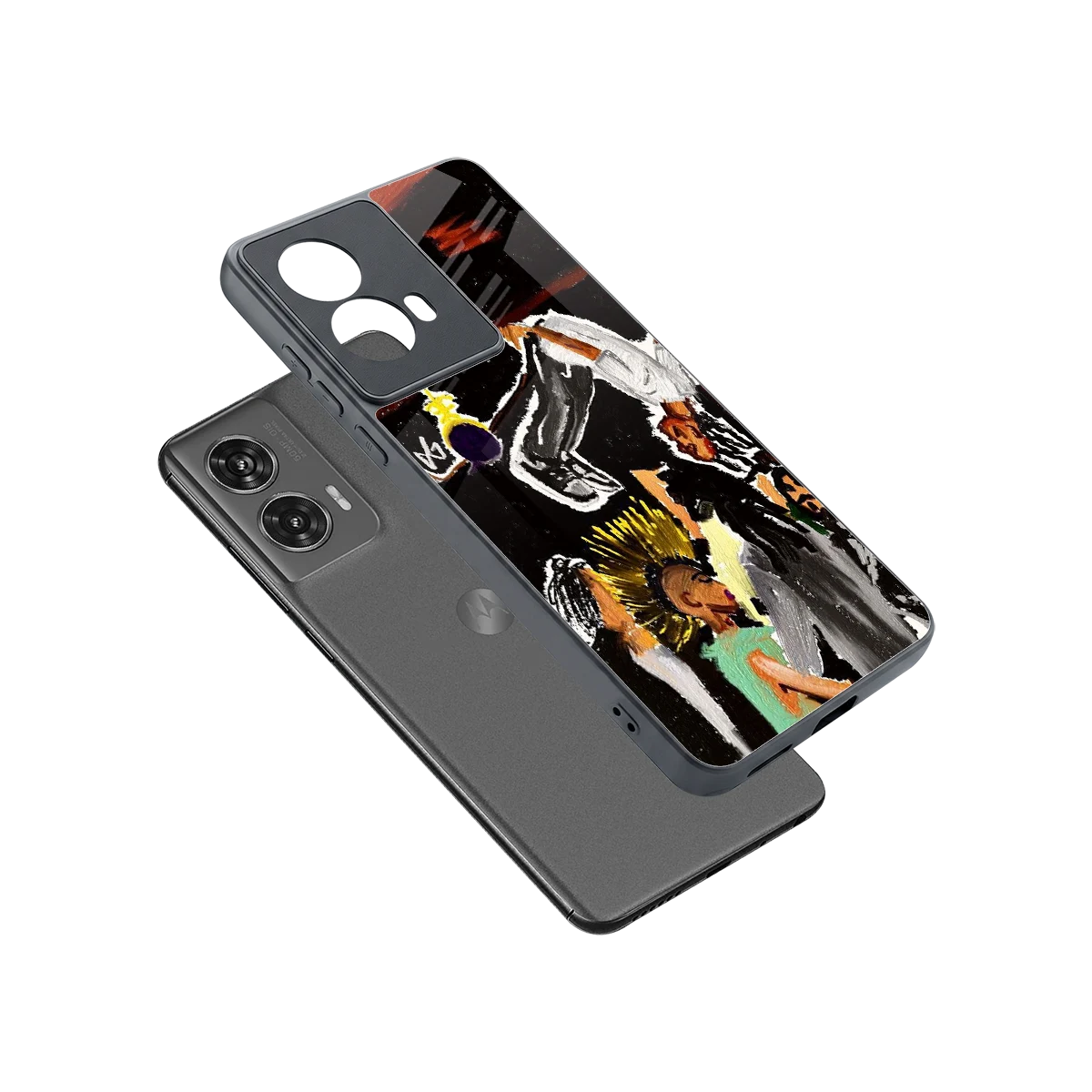 Gravity Break sleek motorola edge 50 fusion cover with tempered glass back and TPU edges