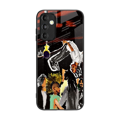 Gravity Break back phone cover | glass case for samsung galaxy m14 5g