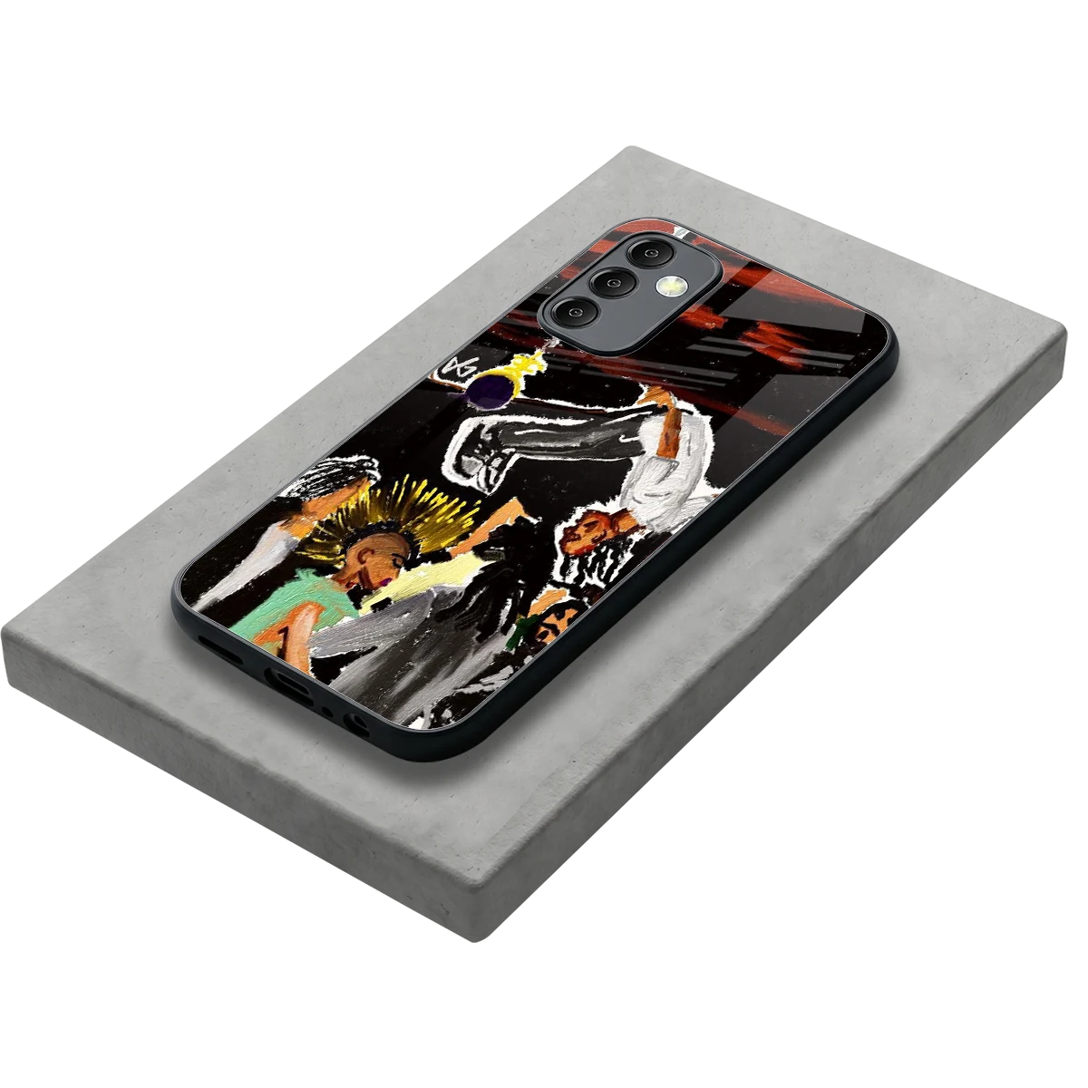 Gravity Break stylish phone case for samsung galaxy m14 5g | glossy glass and slim fit