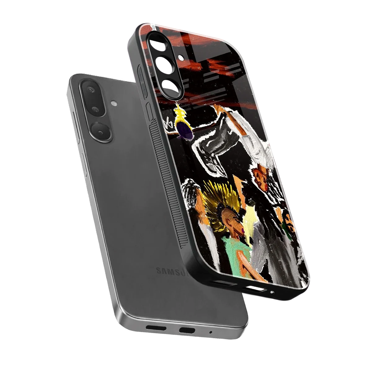 Gravity Break sleek samsung galaxy m56 5g cover with tempered glass back and TPU edges