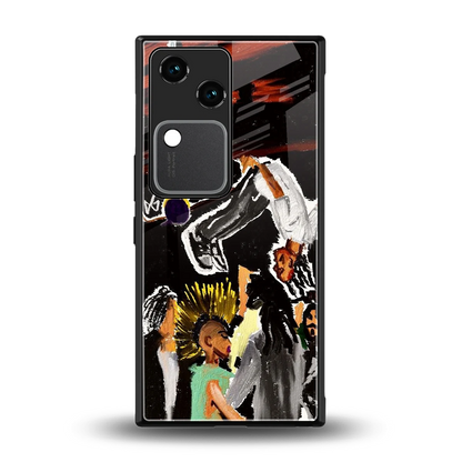 Gravity Break back phone cover | glass case for vivo v30