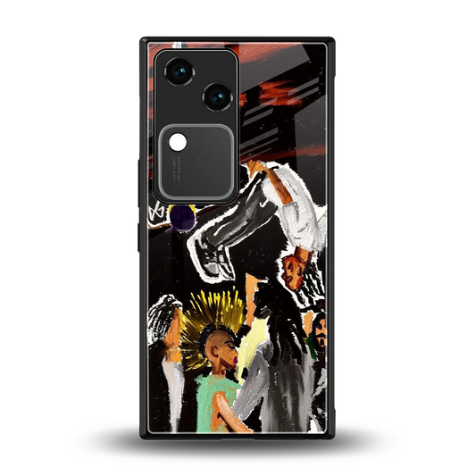 Gravity Break back phone cover | glass case for vivo v30