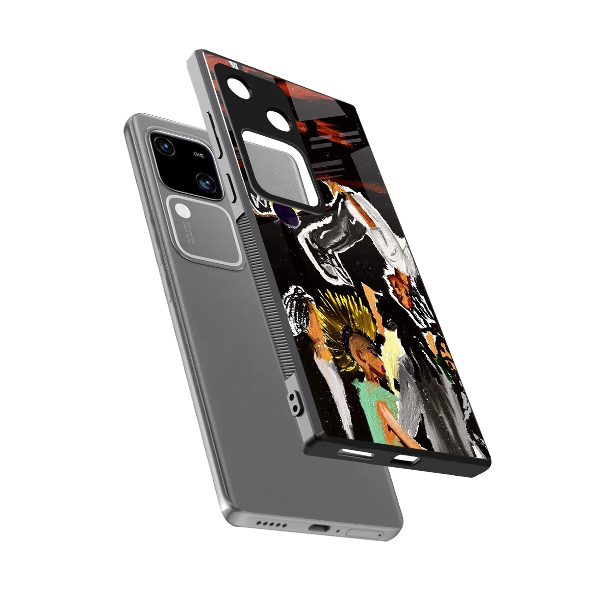 Gravity Break sleek vivo v30 cover with tempered glass back and TPU edges