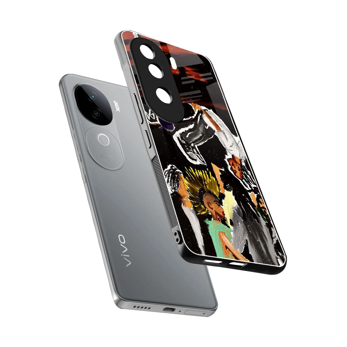 Gravity Break sleek vivo v40e cover with tempered glass back and TPU edges