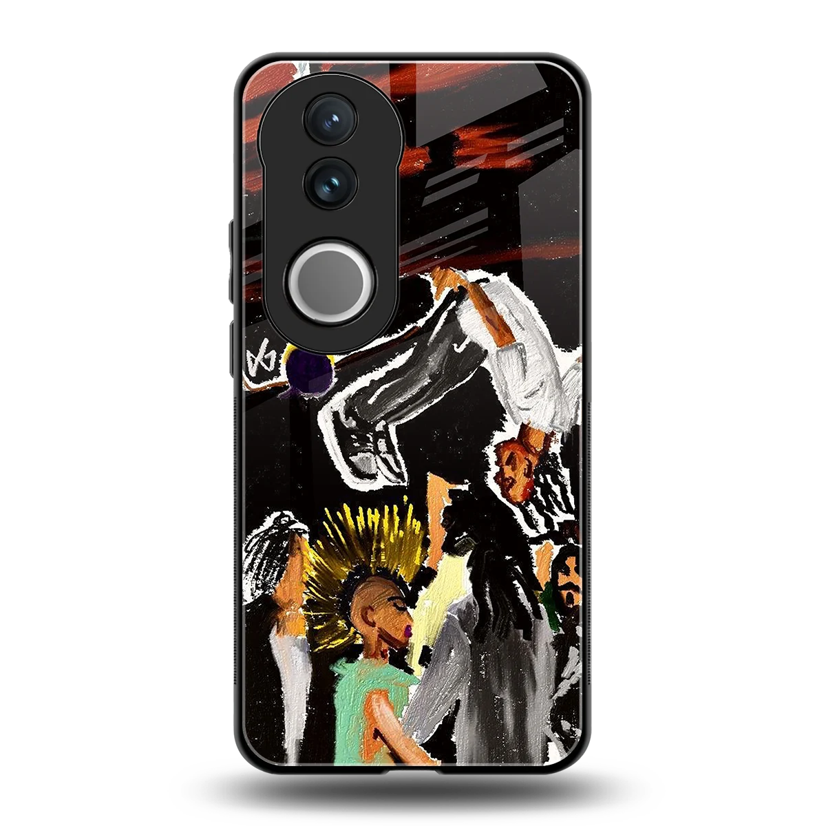 Gravity Break back phone cover | glass case for vivo v50