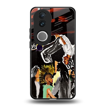 Gravity Break back phone cover | glass case for vivo v50