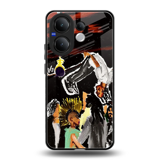 Gravity Break back phone cover | glass case for vivo v60